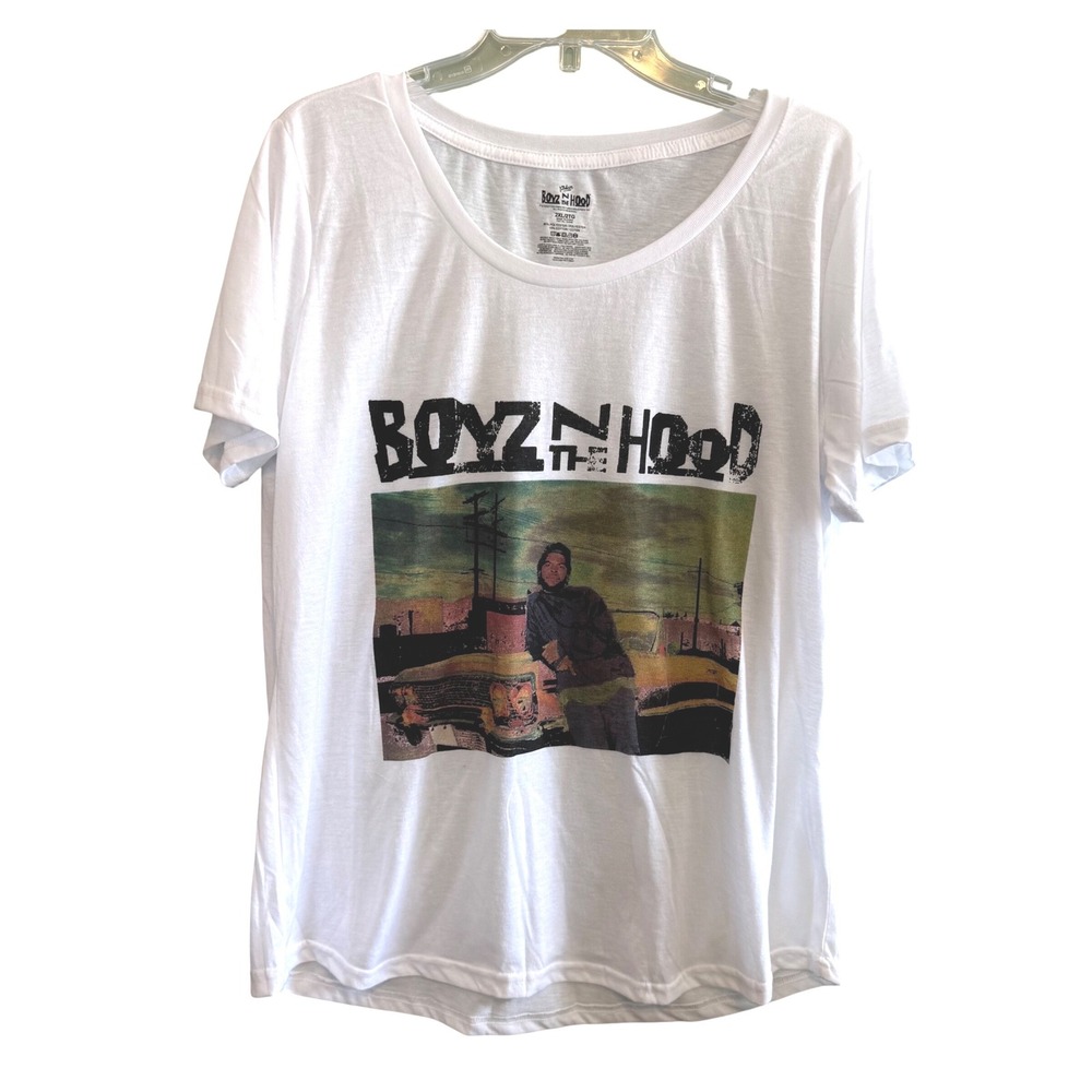 Philcos Women Boyz N The Hood Streetwear Casual Movie Graphic Tee White Size 2XL